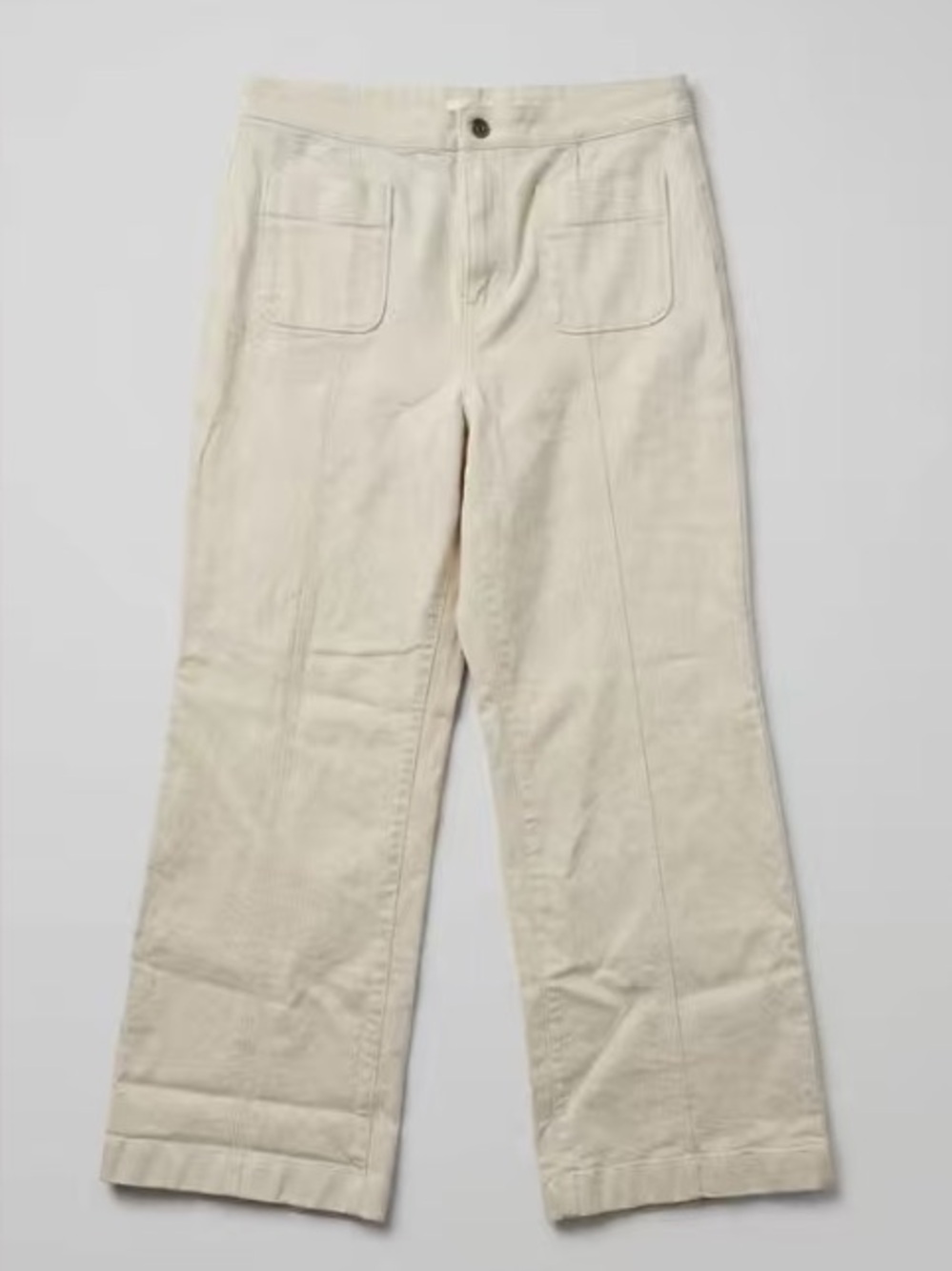 Cream Wide-Leg Women's Jeans